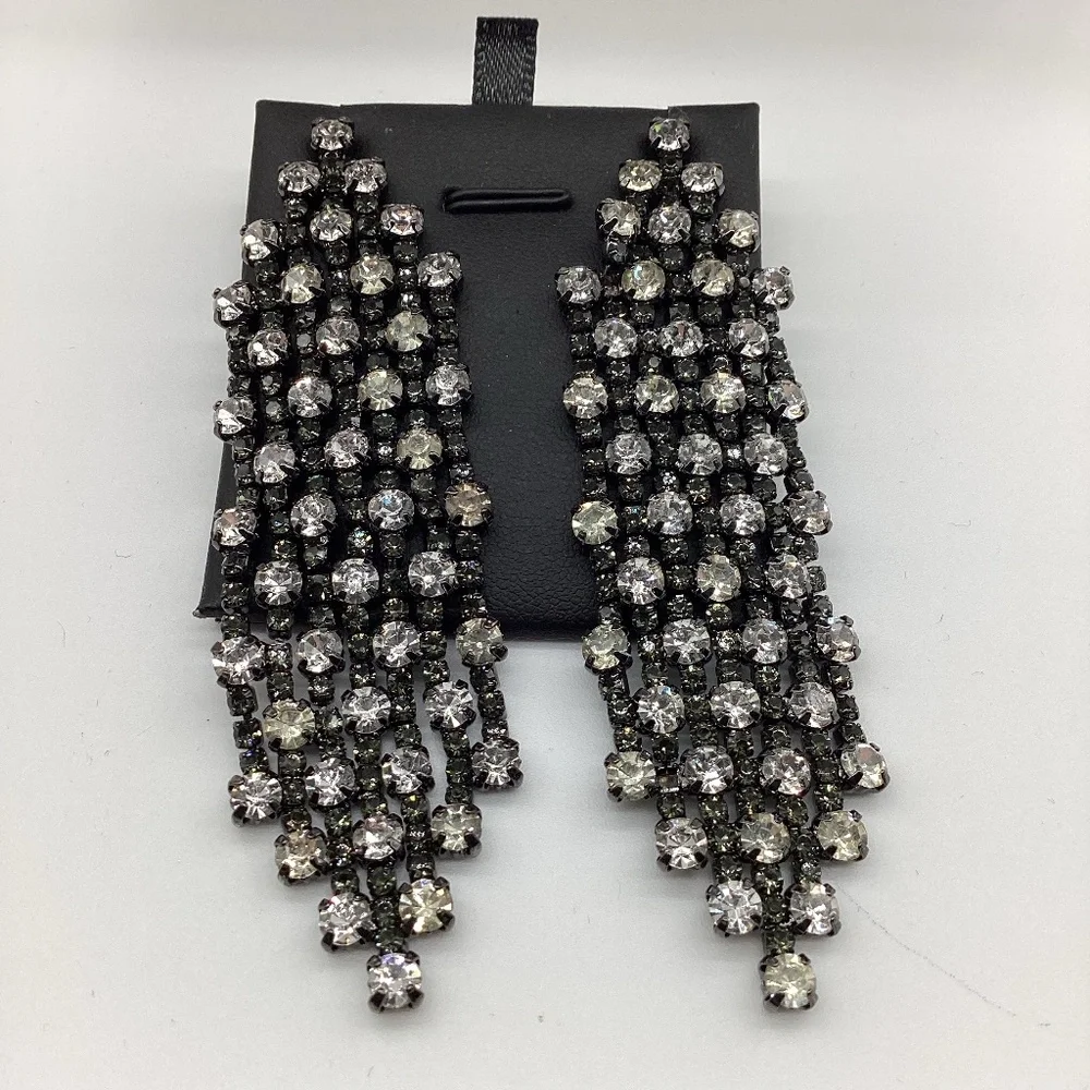 2113. Diamond Chandelier Earrings 3.5” EUC